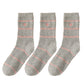3 Pairs Knit Socks with Striped Pattern Heart Embroidery Ribbed Cuffs Soft Warm Fabric