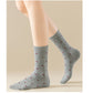 4 Pairs Knit Socks with Polka Dot Pattern Ribbed Cuffs Soft Stretch Fabric