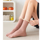 4 Pairs Knit Socks with Ribbed Texture Lace Ruffle Trim Ribbed Cuffs Soft Stretch Fabric