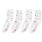 3 Pairs Knit Socks with Cute Cartoon Fruit and Animal Patterns Soft Stretch Fabric Ribbed Cuffs