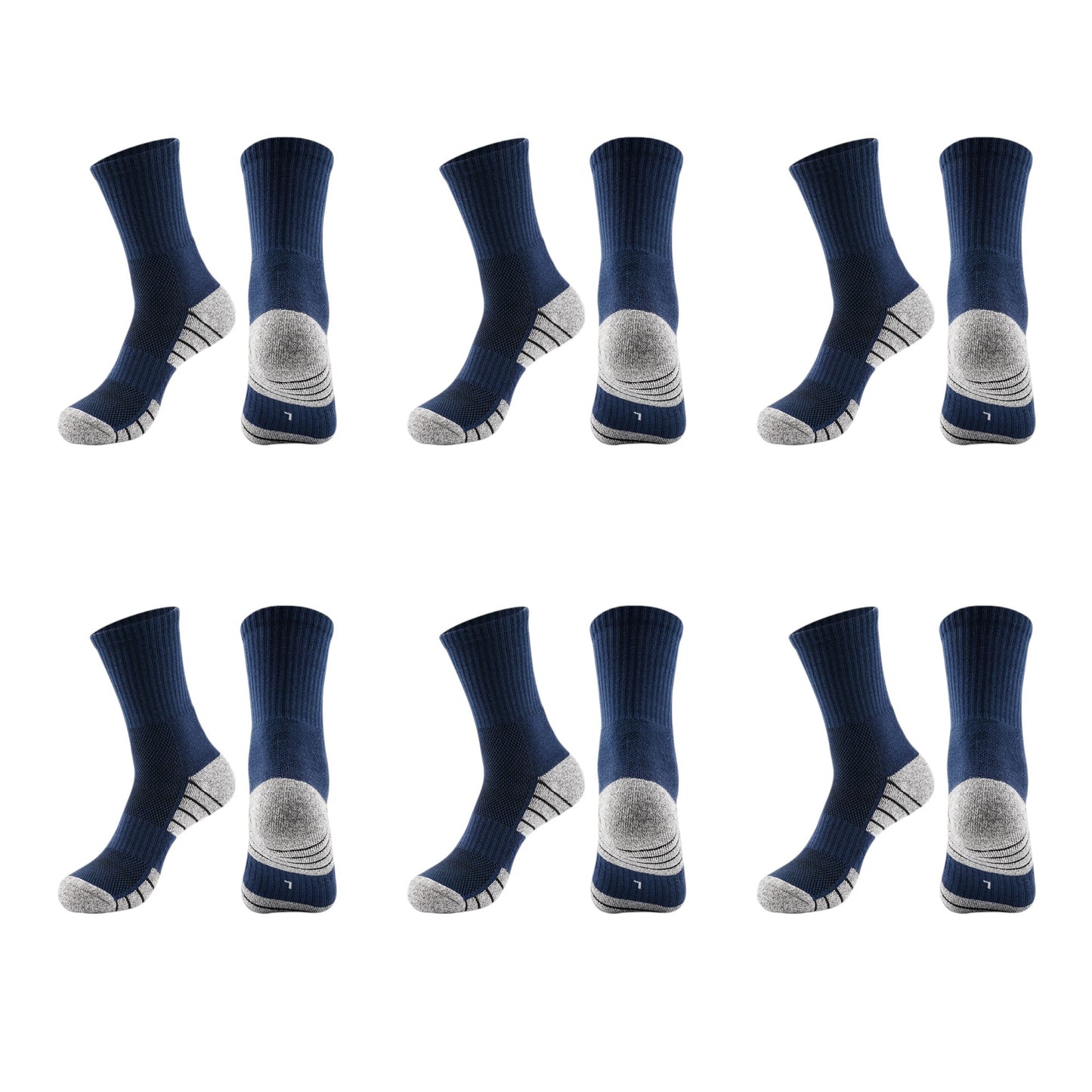 Men's Crew Athletic Socks 6pk with Accents