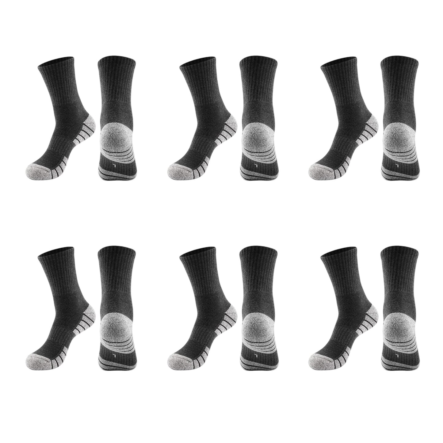 Men's Crew Athletic Socks 6pk with Accents