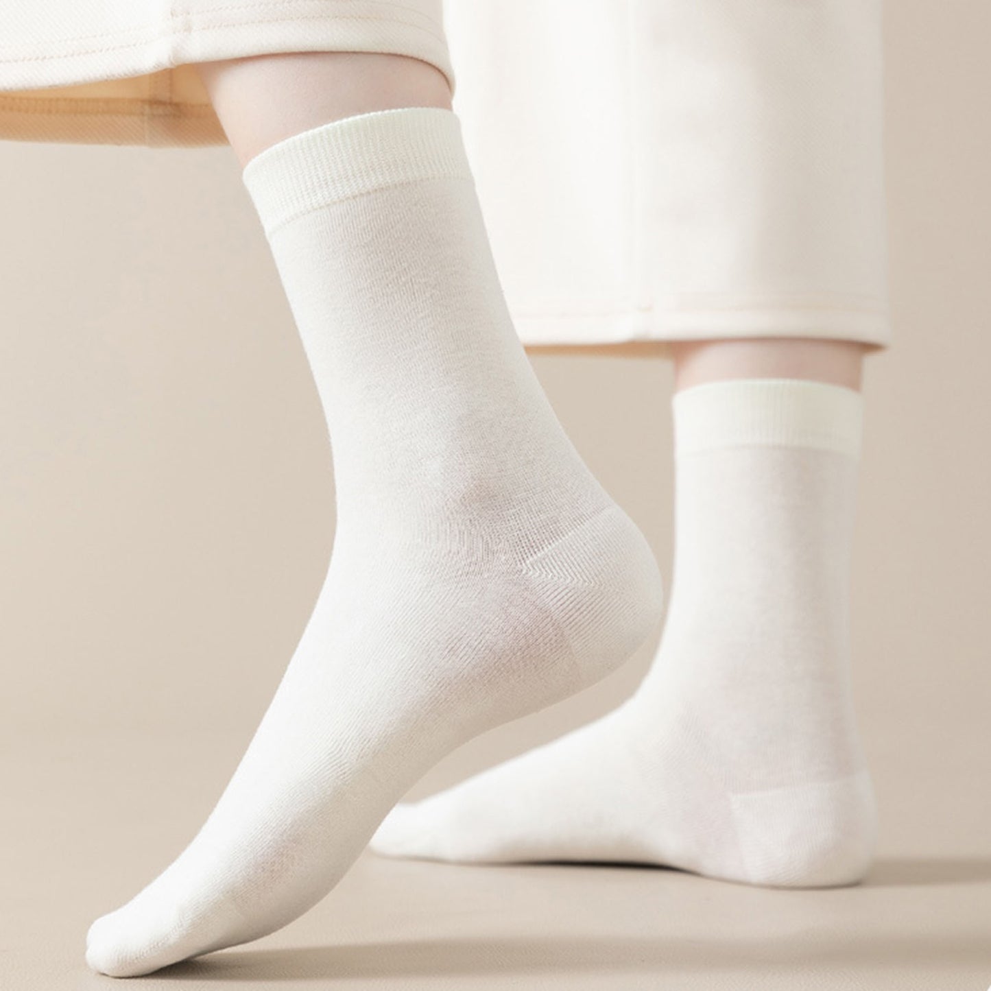 3 - Pack Classic Crew Socks with Soft Stretch Knit Fabric and Comfortable Ribbed Cuff