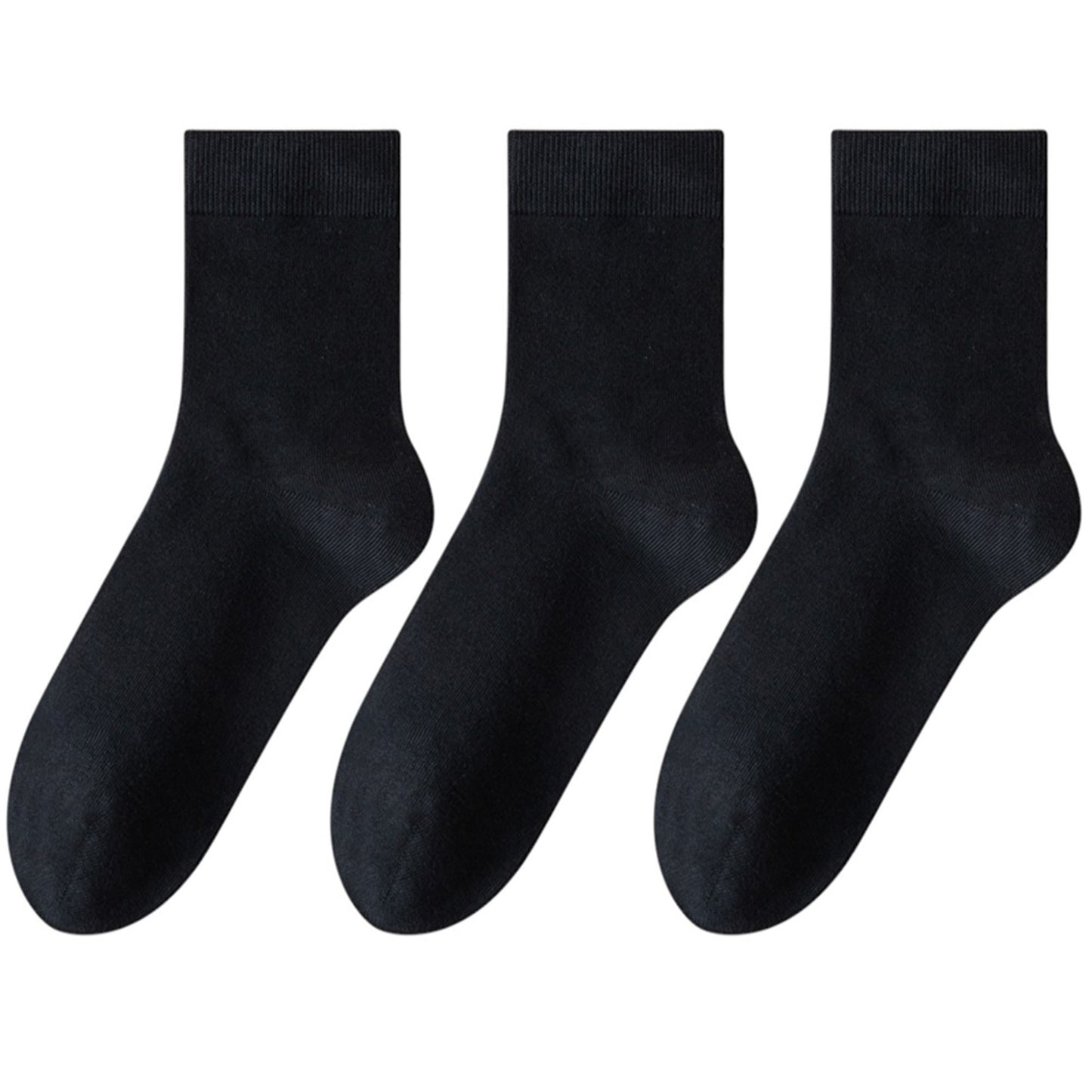 3 - Pack Classic Crew Socks with Soft Stretch Knit Fabric and Comfortable Ribbed Cuff