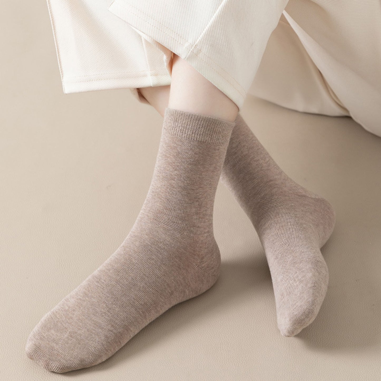 3 - Pack Classic Crew Socks with Soft Stretch Knit Fabric and Comfortable Ribbed Cuff