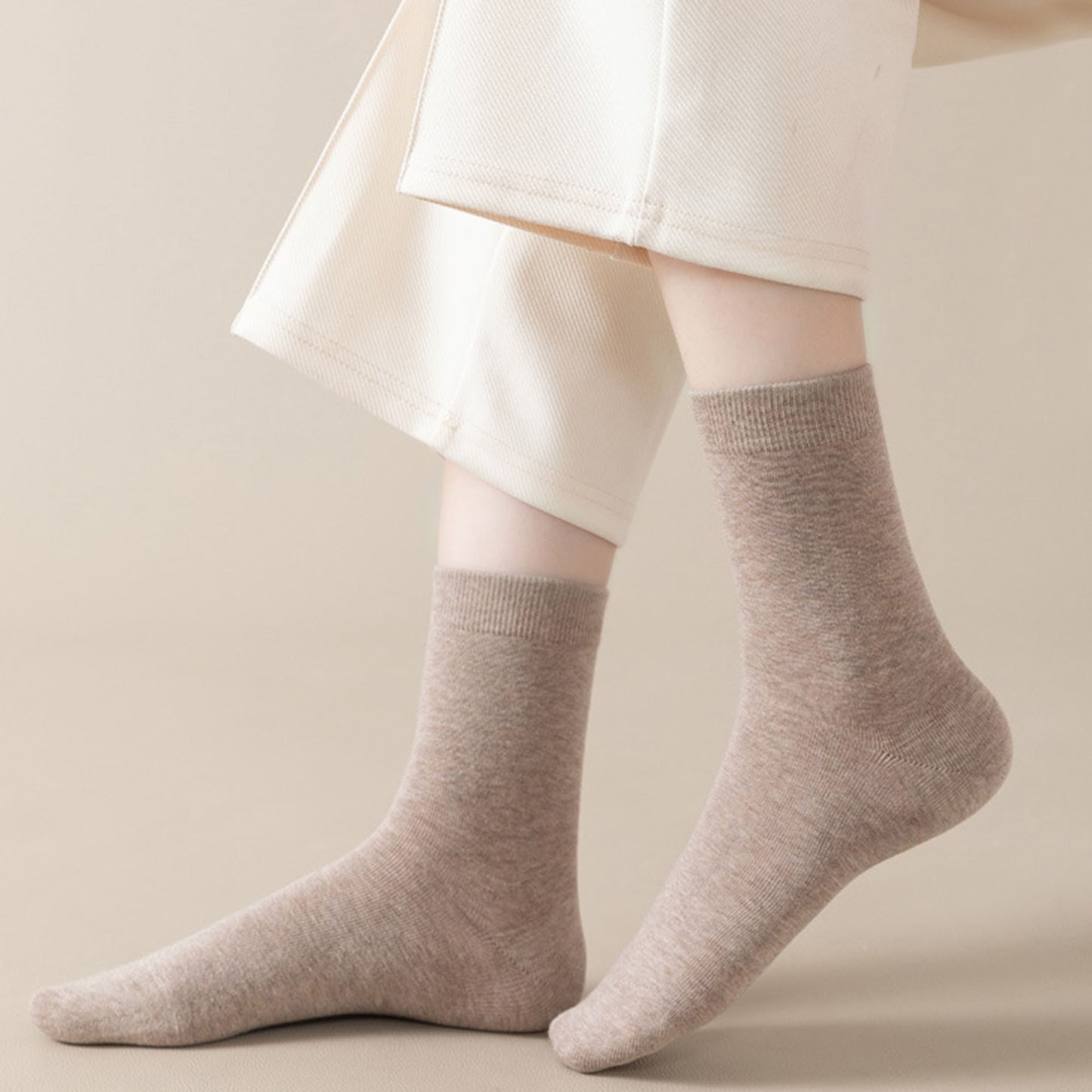 3 - Pack Classic Crew Socks with Soft Stretch Knit Fabric and Comfortable Ribbed Cuff