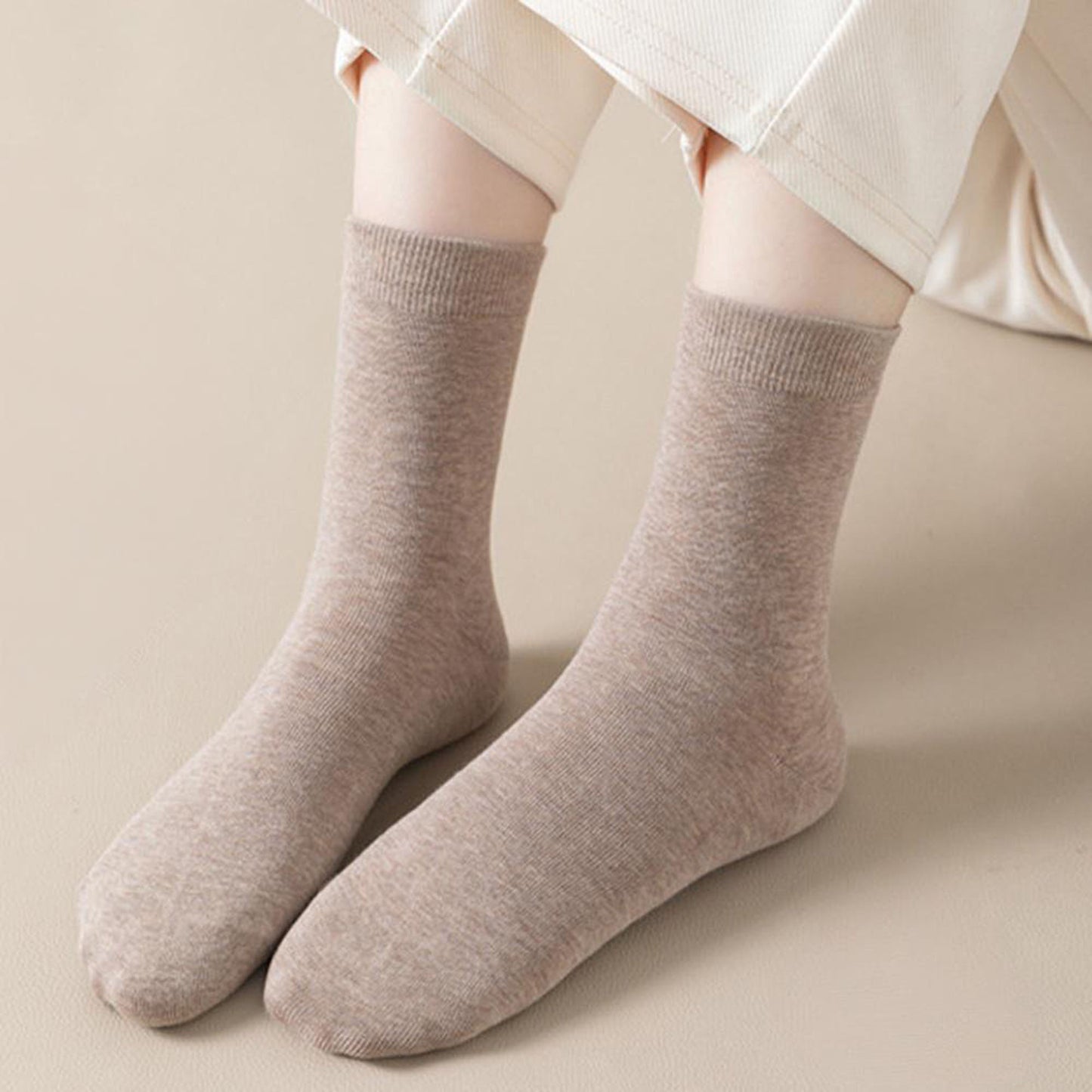 3 - Pack Classic Crew Socks with Soft Stretch Knit Fabric and Comfortable Ribbed Cuff