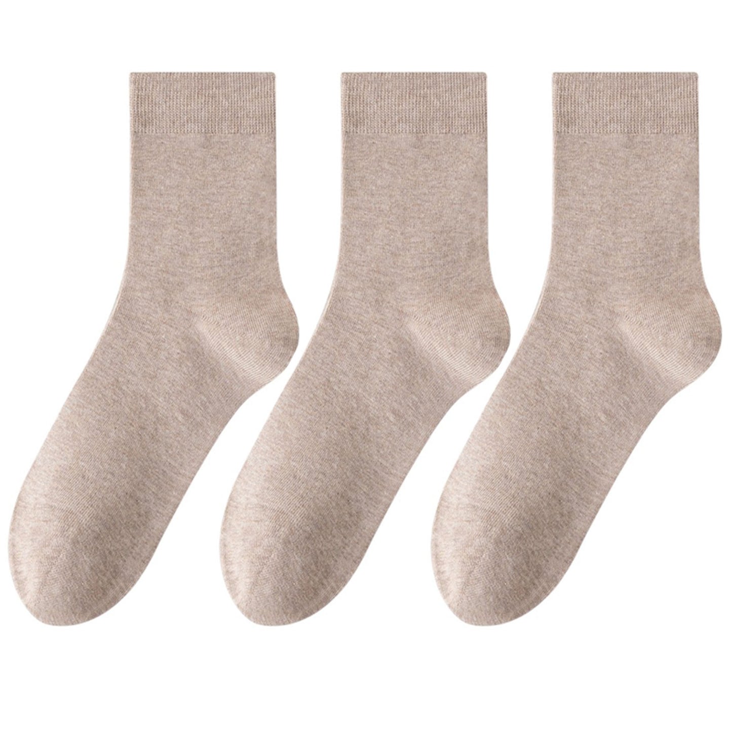 3 - Pack Classic Crew Socks with Soft Stretch Knit Fabric and Comfortable Ribbed Cuff