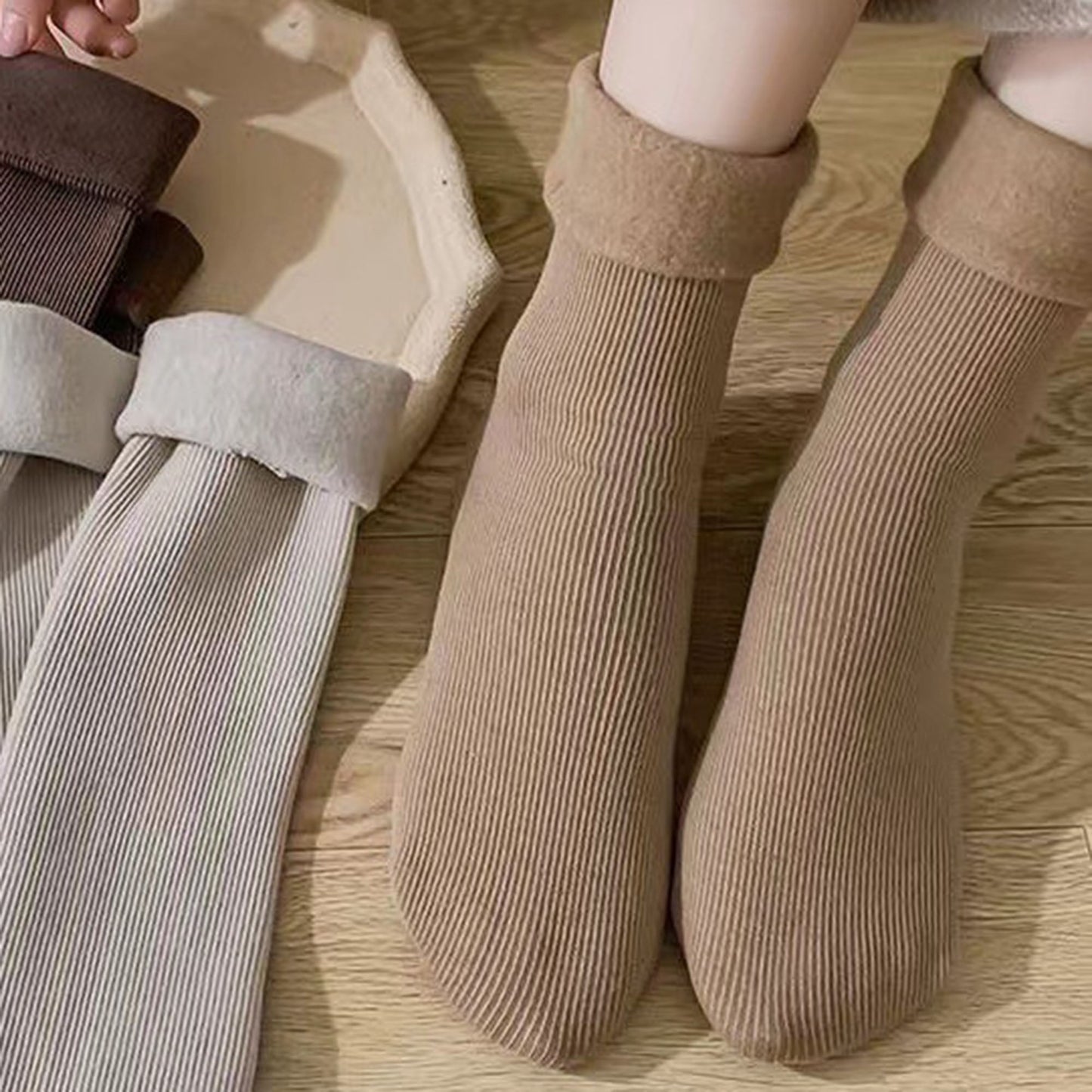 3-Pair Soft Ribbed Crew Socks Set with Stretch Comfort Fabric, Reinforced Cuffs, Breathable Knit Design and Everyday Cozy Wear Giftable Pack