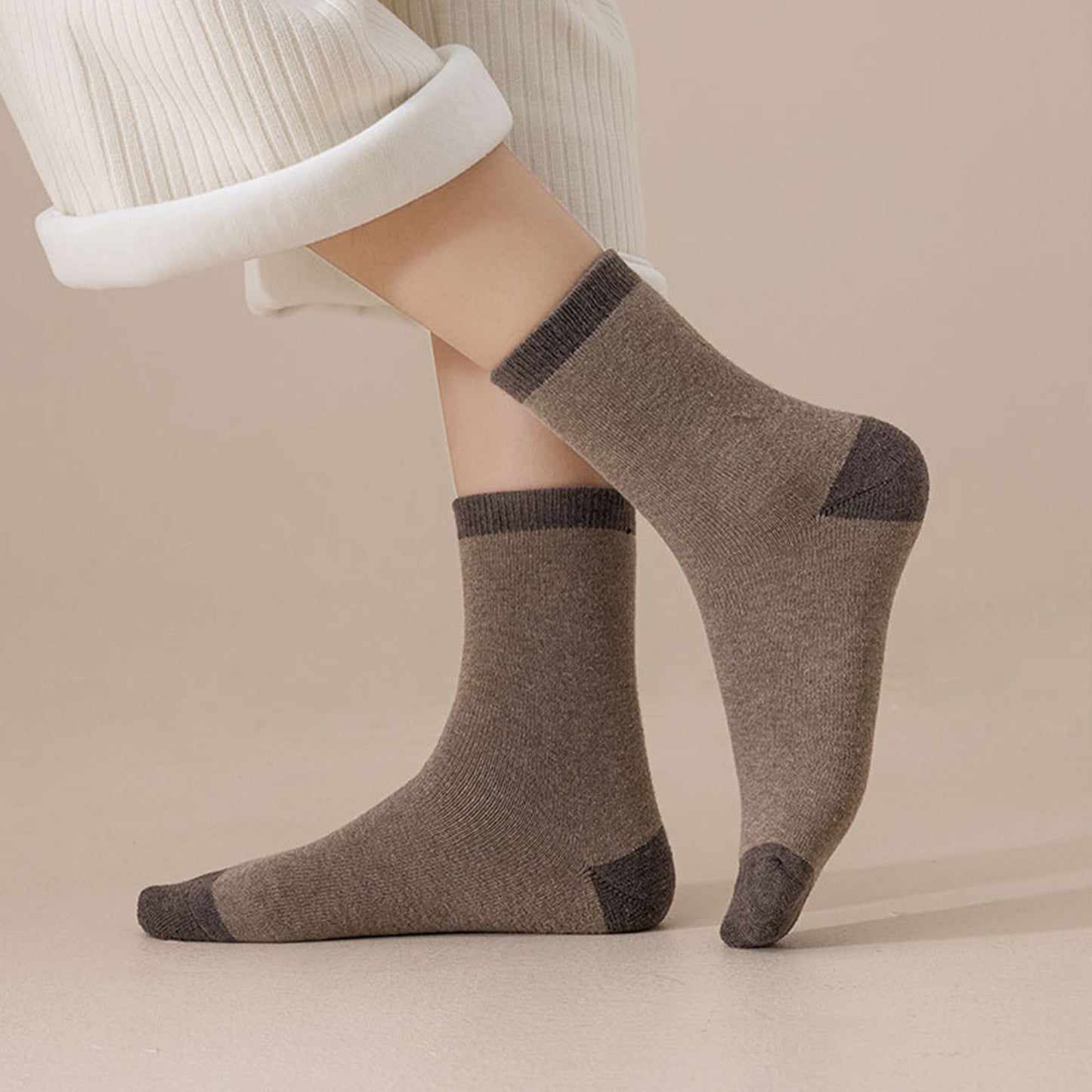 3 - Pack Colorblock Crew Socks with Soft Knit Fabric and Reinforced Heel and Toe