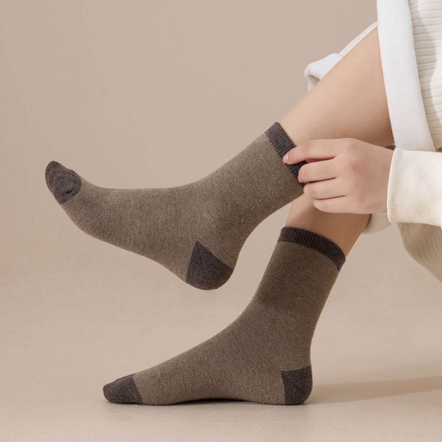 3 - Pack Colorblock Crew Socks with Soft Knit Fabric and Reinforced Heel and Toe