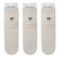 3 - Pack Crew Socks with Embroidered Bow Detail and Soft Ribbed Knit Fabric