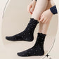 6pk Women's Polka Dot Ankle Socks with Ruffled Cuffs
