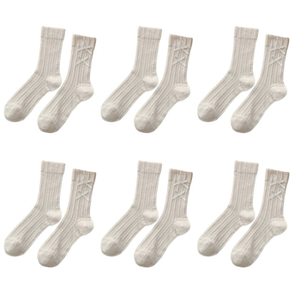 6pk Women's Knee - High Socks with Bow Details