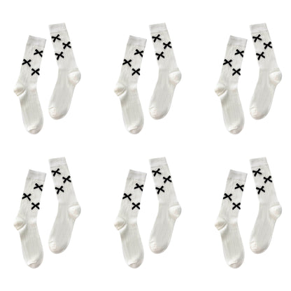 6pk Knee - High Socks with Bow Accents