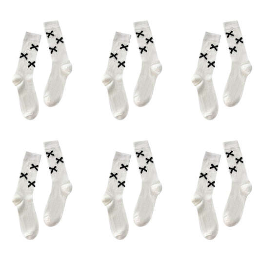 6pk Knee - High Socks with Bow Accents