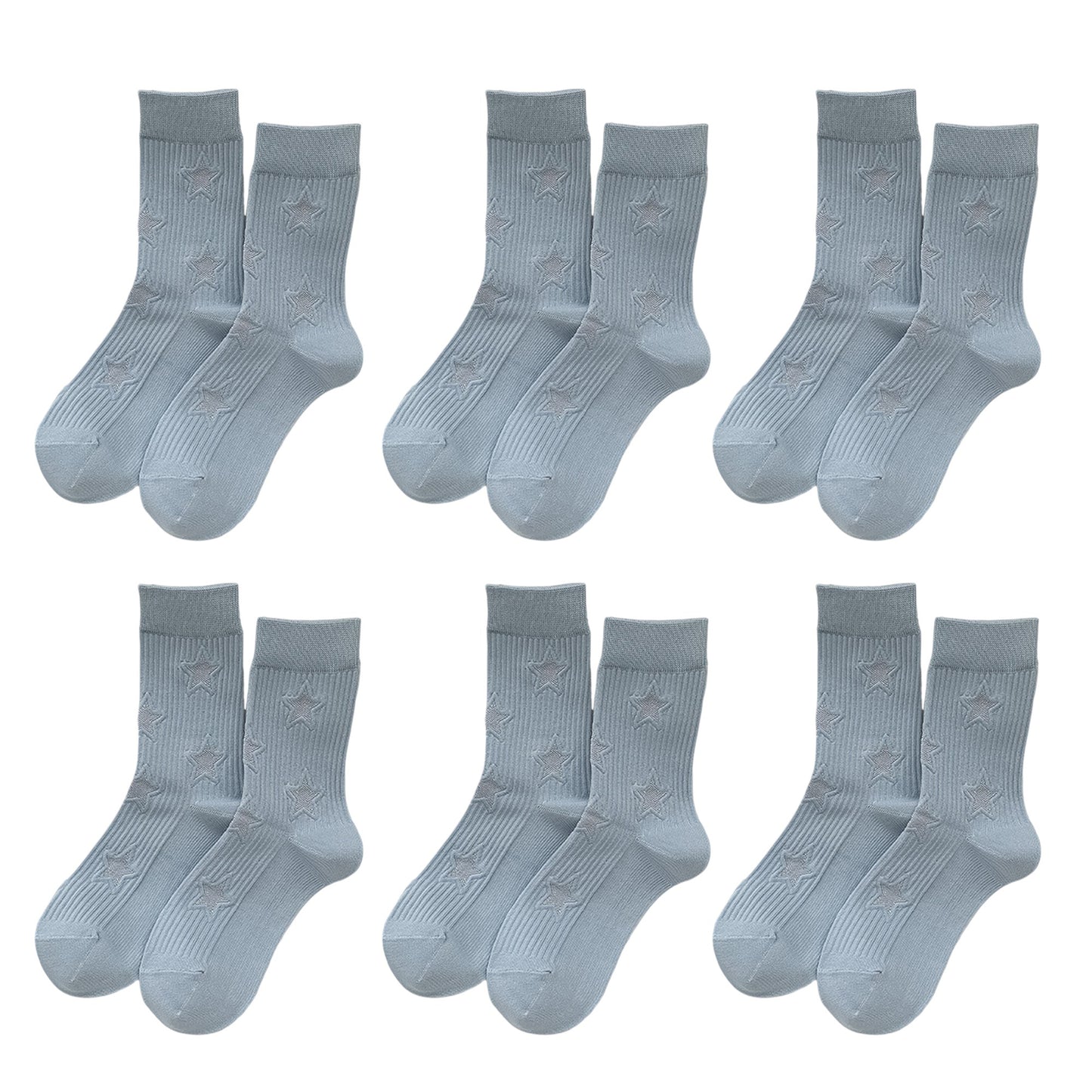 Star - Patterned 6pk Soft Crew Socks