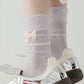 6pk Breathable Sheer Ankle Socks with Bow Accent