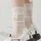 6pk Breathable Sheer Ankle Socks with Bow Accent