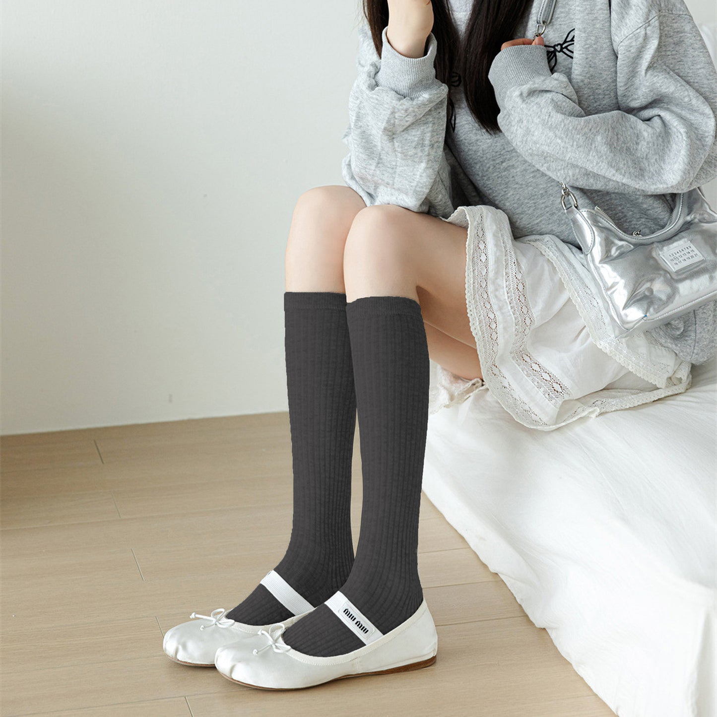 6pk Ribbed Knee - High Socks - Soft & Breathable