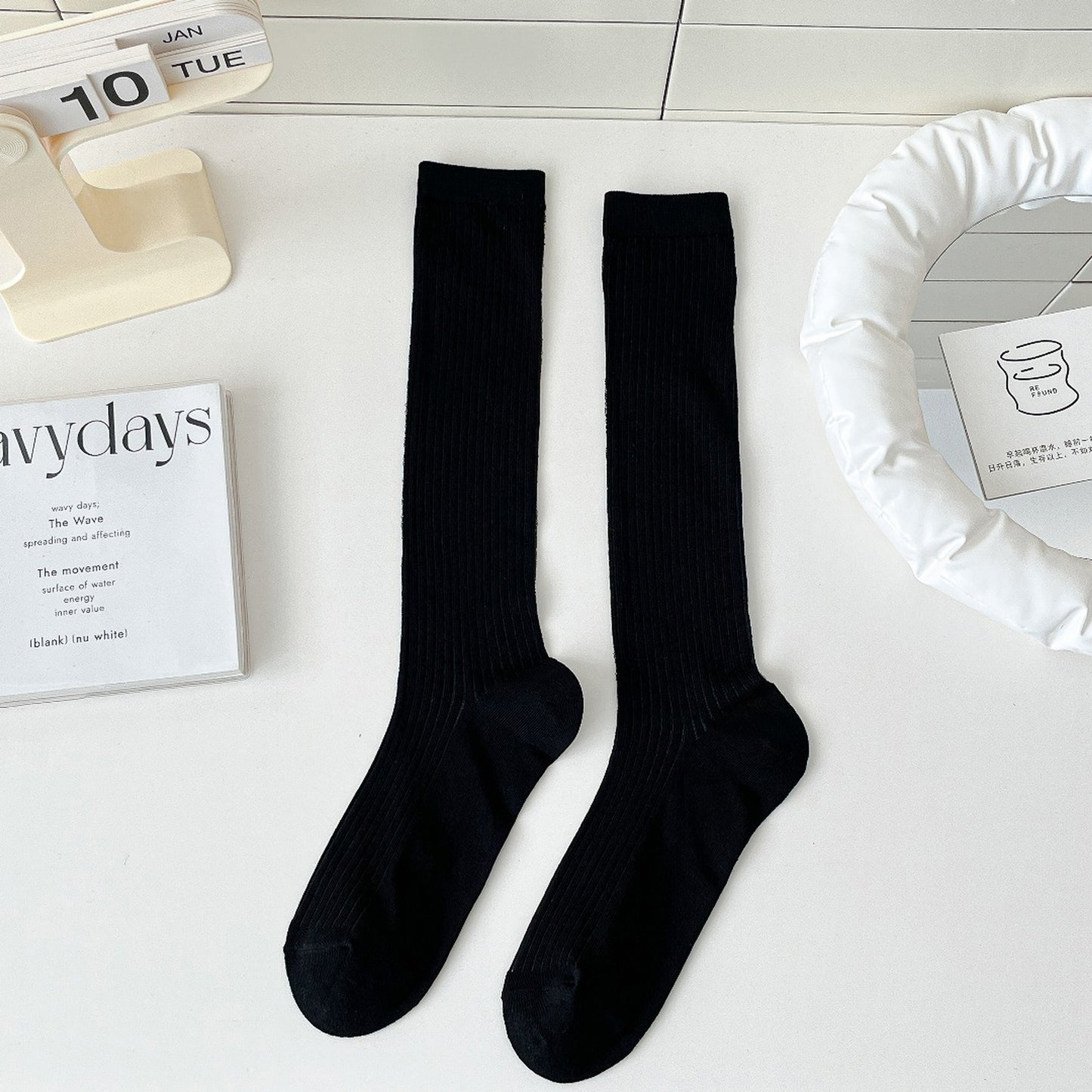 6pk Ribbed Knee - High Socks - Soft & Breathable