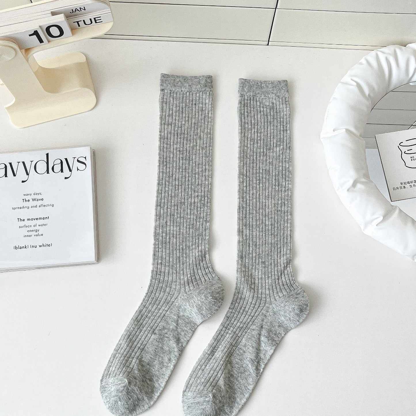 6pk Ribbed Knee - High Socks - Soft & Breathable