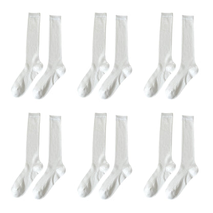 6pk Ribbed Knee - High Socks - Soft & Breathable