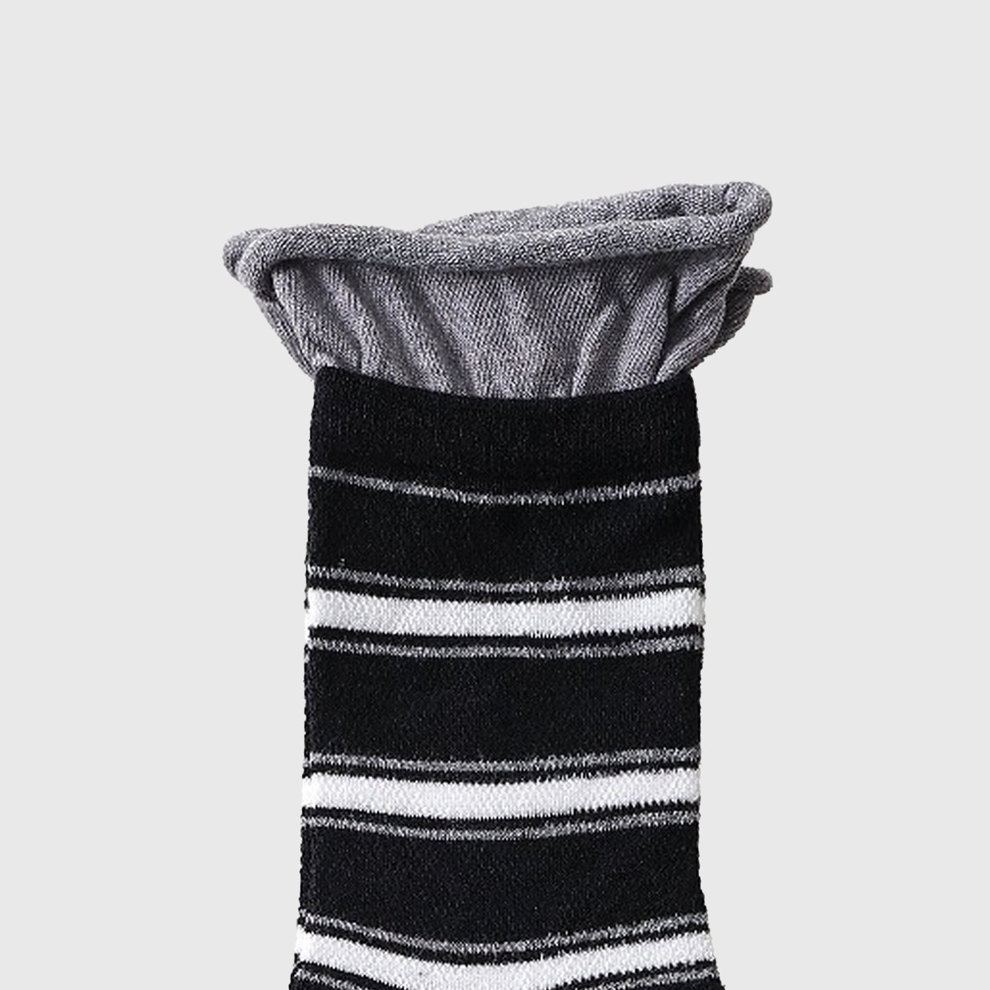 6pk Striped Ankle Socks with Cuffed Design