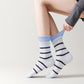 6pk Striped Ankle Socks with Cuffed Design