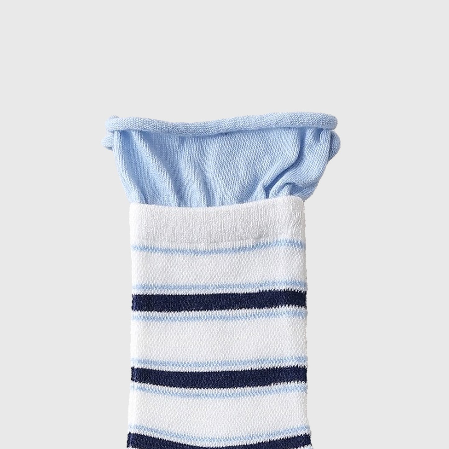 6pk Striped Ankle Socks with Cuffed Design