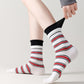 6pk Striped Ankle Socks with Cuffed Design