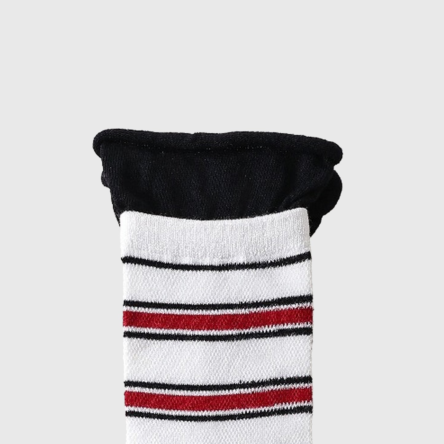 6pk Striped Ankle Socks with Cuffed Design