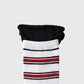 6pk Striped Ankle Socks with Cuffed Design