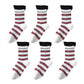 6pk Striped Ankle Socks with Cuffed Design