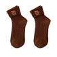 2-Pair Pack Fall Winter Warm Cotton Socks with Cute Christmas Embroidery