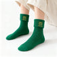 2-Pair Pack Fall Winter Warm Cotton Socks with Cute Christmas Embroidery