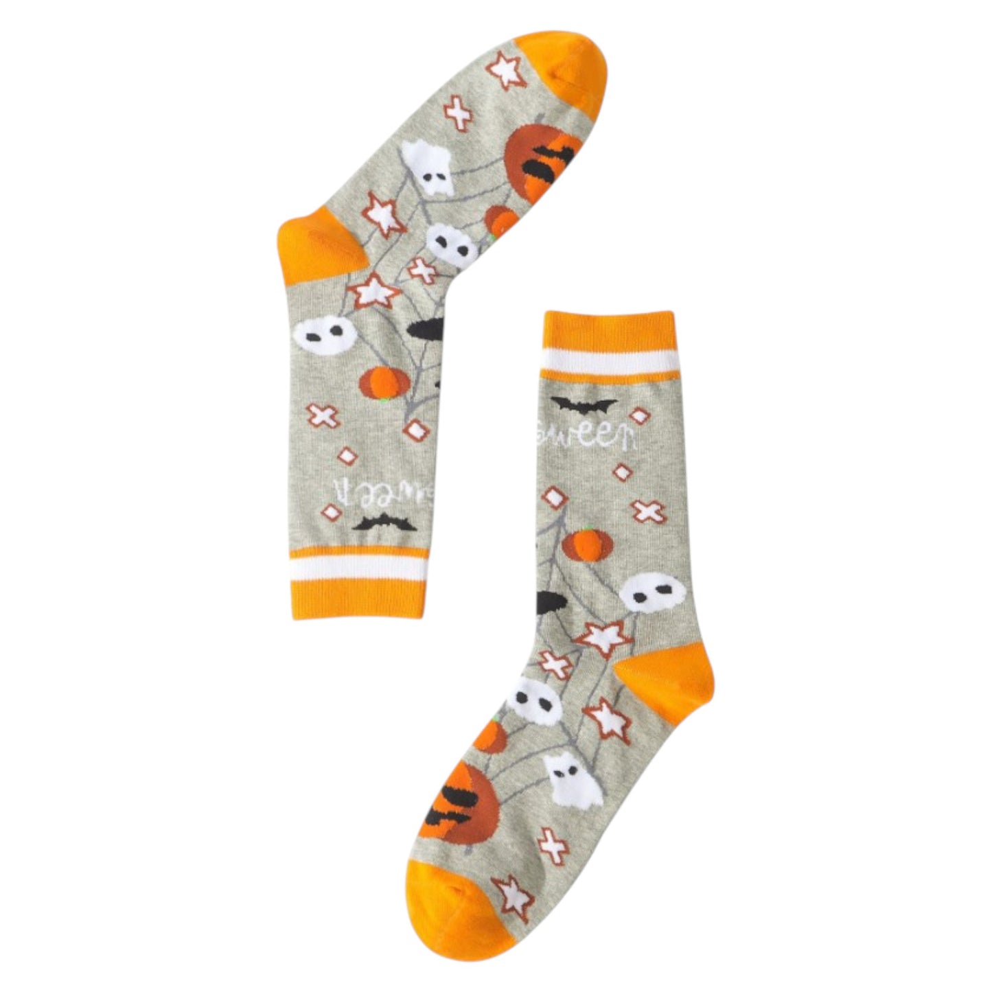 2 Pairs Women's Cotton Halloween Socks Fun Festive Holiday Patterns