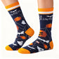 2 Pairs Women's Cotton Halloween Socks Fun Festive Holiday Patterns