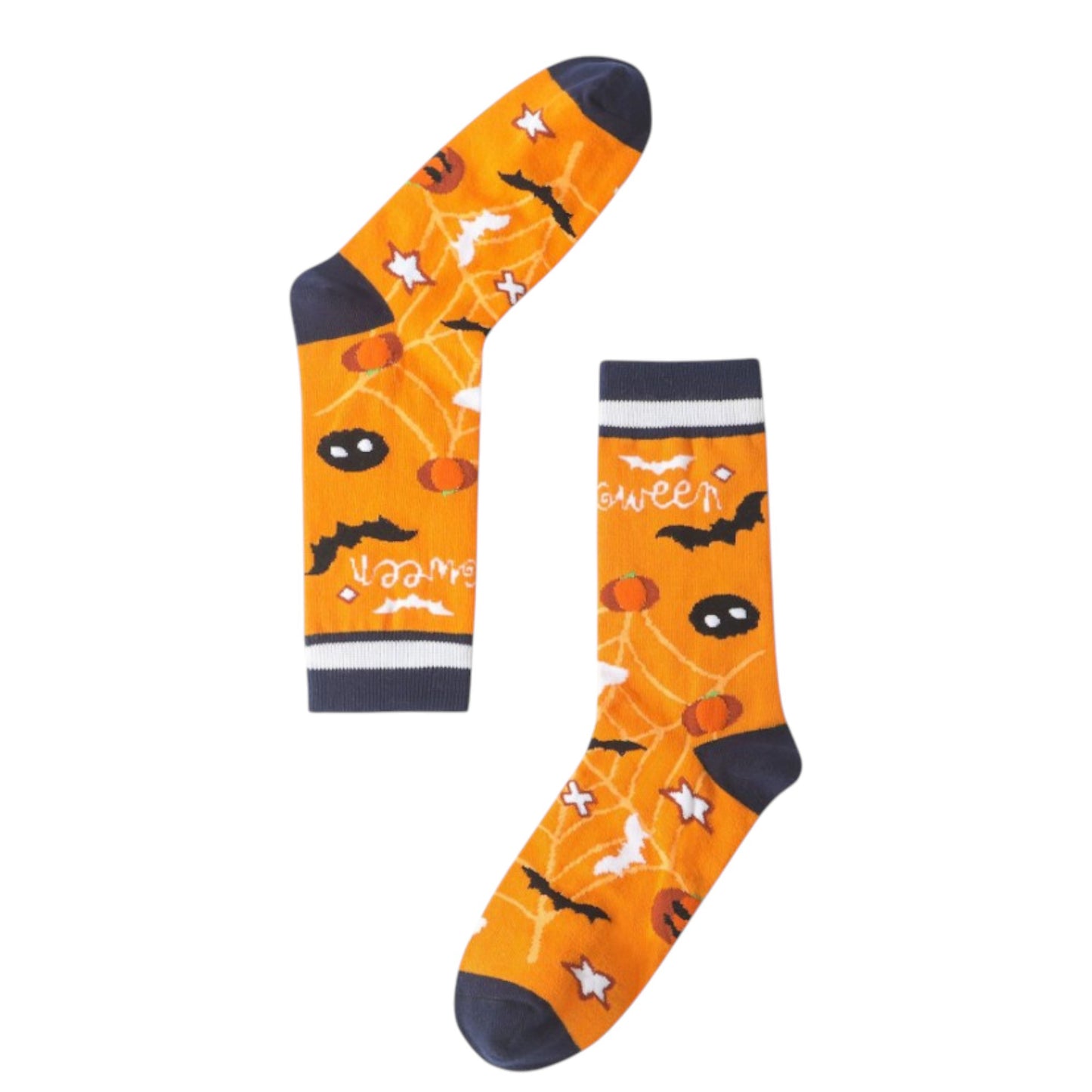 2 Pairs Women's Cotton Halloween Socks Fun Festive Holiday Patterns