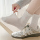 3-Pack Breathable Cotton Blend Socks with Ruffle Trim and Heart Embroidery