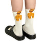 3-Pair Cotton Blend Socks with Cute Animal Designs Breathable and Comfortable