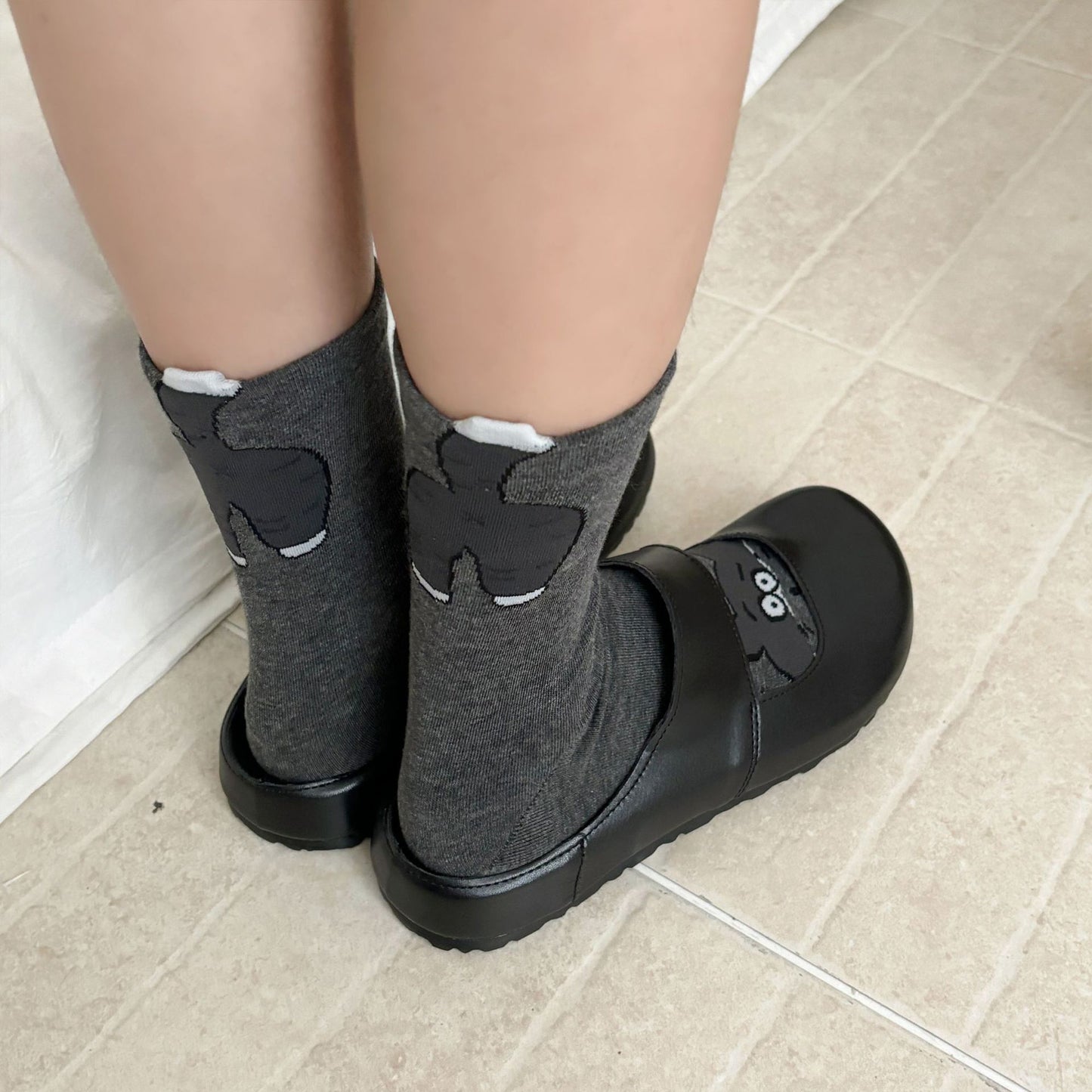 3-Pair Cotton Blend Socks with Cute Animal Designs Breathable and Comfortable