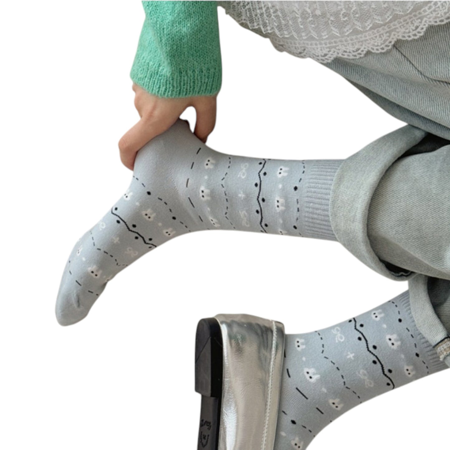 Cotton Blend Socks 3-Pair Pack with Cute Animal Print Comfortable and Soft