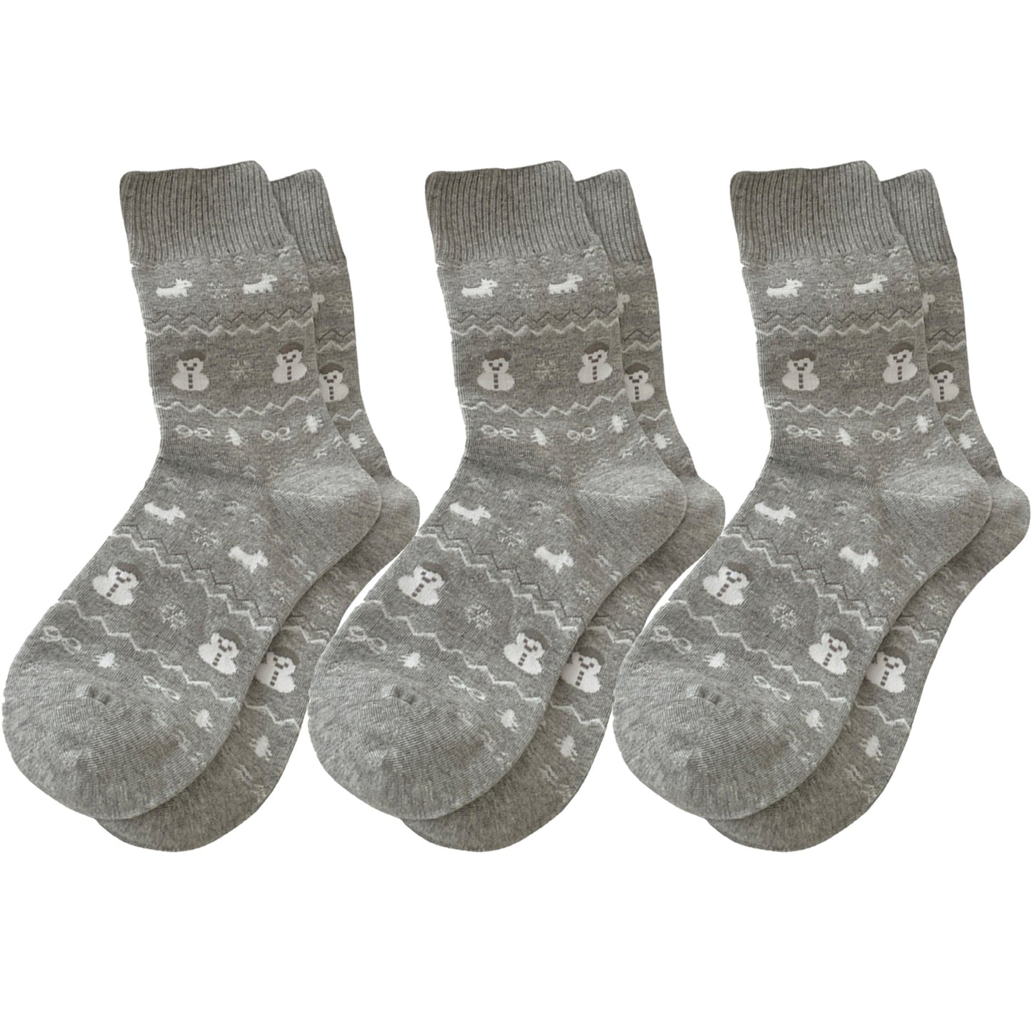 Cotton Blend Socks 3-Pair Pack with Cute Animal Print Comfortable and Soft
