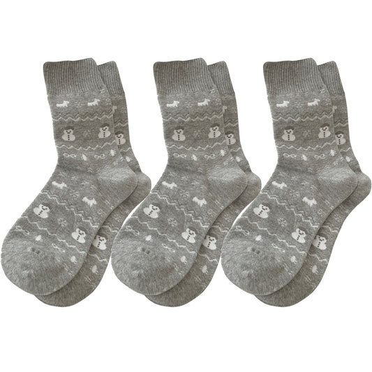 Cotton Blend Socks 3-Pair Pack with Cute Animal Print Comfortable and Soft