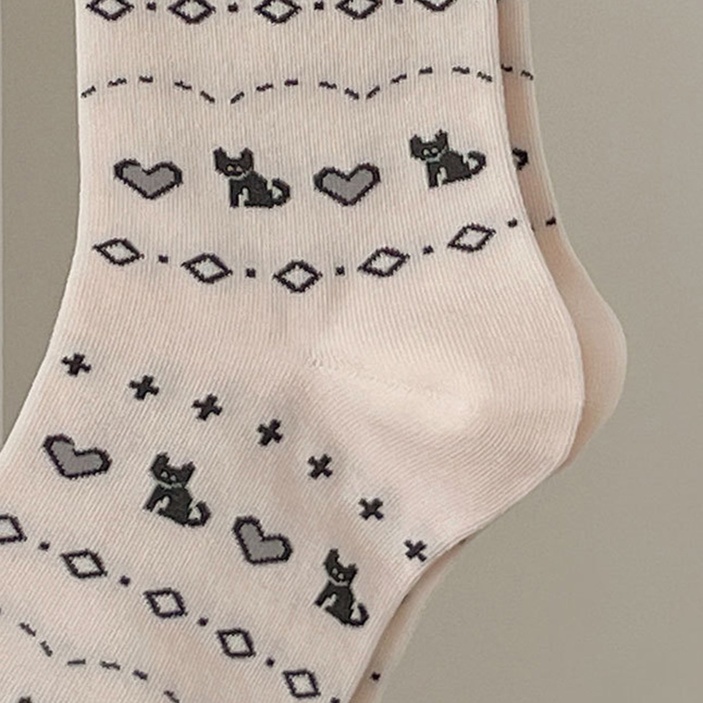 Cotton Blend Socks 3-Pair Pack with Cute Animal Print Comfortable and Soft