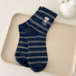 3-Pair Pack Cotton Blend Crew Socks with Cute Dogs Embroidery Design