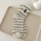 3-Pair Pack Cotton Blend Crew Socks with Cute Dogs Embroidery Design