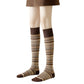 3-Pair Pack Knee-High Warm Socks with Vintage Stripe Design