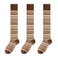 3-Pair Pack Knee-High Warm Socks with Vintage Stripe Design